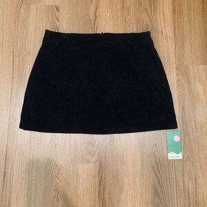 Halara Corduroy Mini Skirt Skort Black Size Large NWT